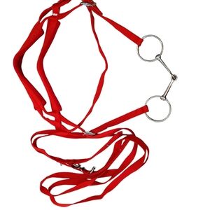 Horse Bridle Red Nylon Adjustable Rain Harness